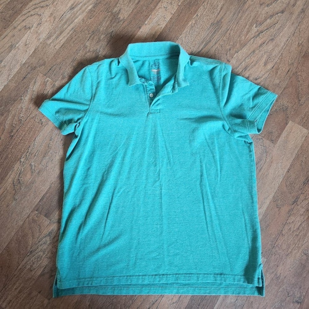 St Johns Bay Mens Performance Polo Shirt Large‎ Teal Green Heather 328
